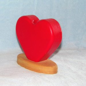 Heart Vase, Wooden, Apple Red