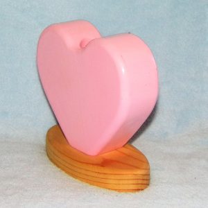 Heart Vase, Candy Pink and Natural Wood
