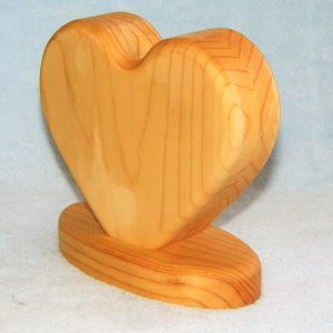 Heart Vase, Natural Wood