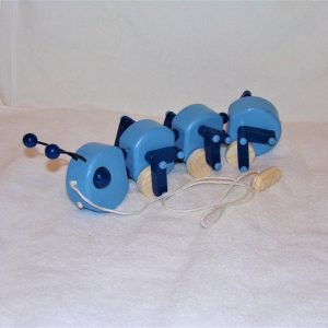 Caterpillar pull Toys, Spa Blue and Brilliant Blue