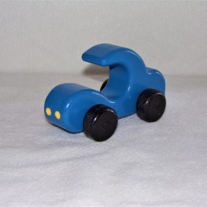 Old Fashion Wooden Car, Brilliant Blue and Black
