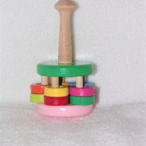 Rattle, Small Round, Candy Pink and Spring Green