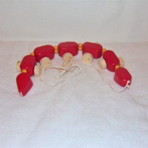 Snake Pull Toy, Apple Red and Golden Sunset Yellow