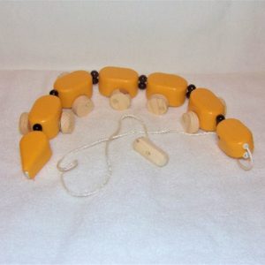 Snake Pull Toy, Golden Sunset Yellow and Kona Brown