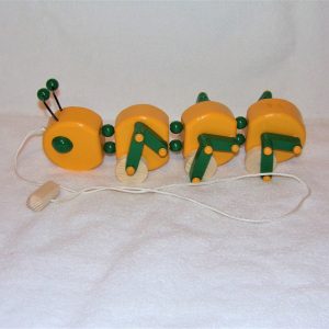 handmade caterpillar pull toy