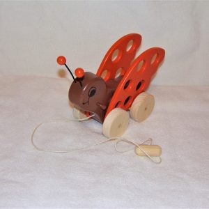 Cute Toy Butterfly Pull Toy, Equestrian Brown and Real Orange