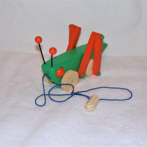 Wooden Toys for Kids, Grasshopper, Spring Green and Real Orange