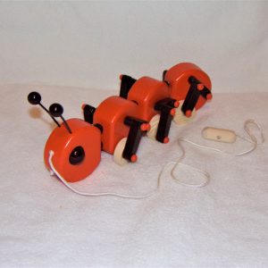 Caterpillar Pull Toy, Real Orange  and Kona Brown