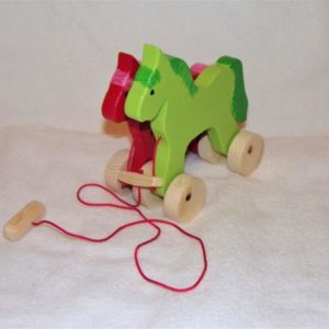 Handmade Wooden Galloping Horse Pull Toy